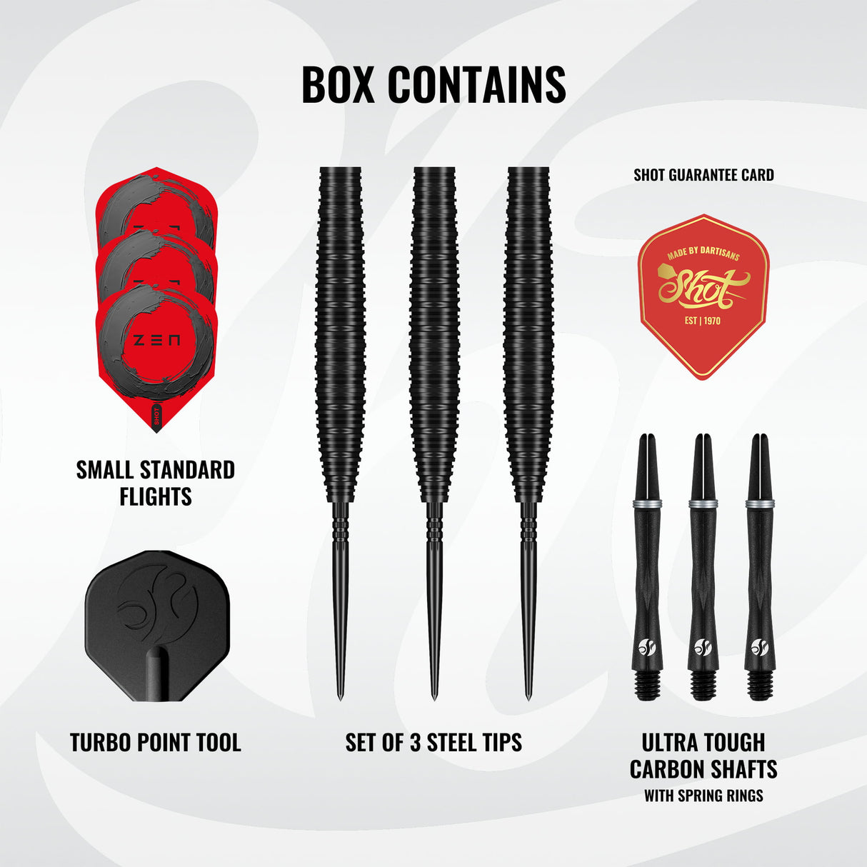 Shot Zen Darts - Stahlspitze - 90% Tungsten - Missile