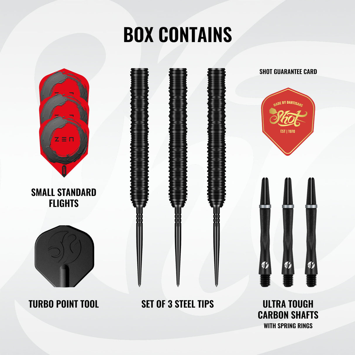 Shot Zen Darts - Stahlspitze - 90% Tungsten - Gerade