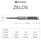 Datadart Zelos Darts - Stahlspitze - 95% Tungsten