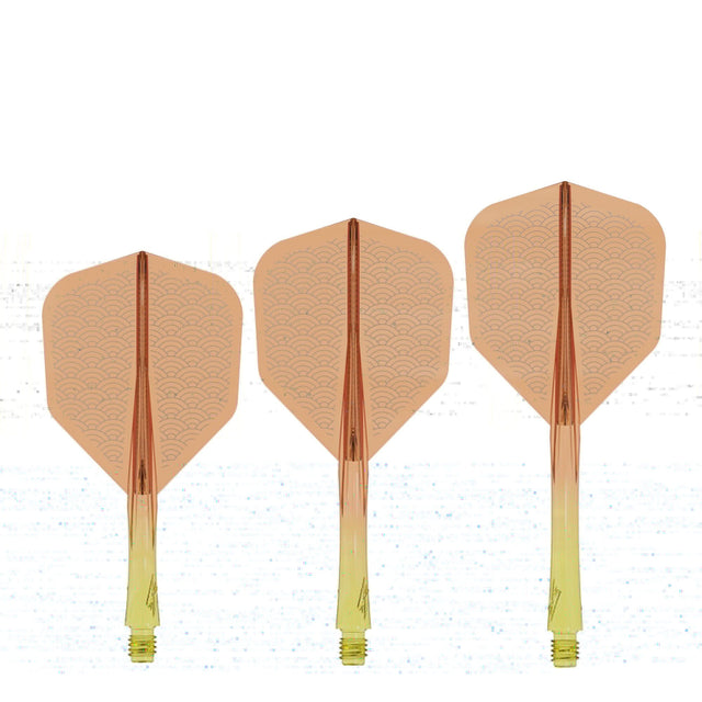 Caliburn SUP Flights - Moulded Shaft and Flight -  Standard No6 - Waves - Yellow & Orange