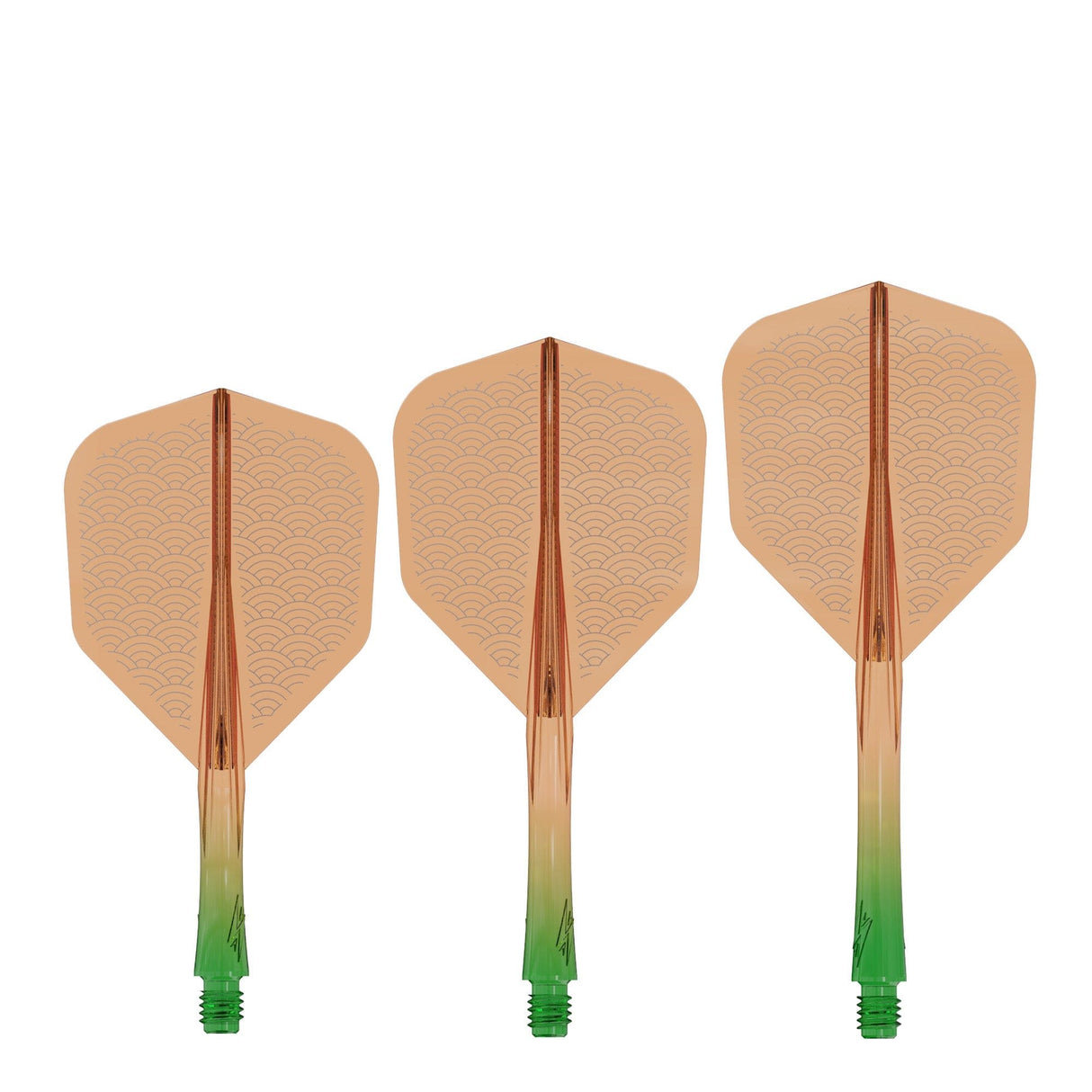 Caliburn SUP Flights - Moulded Shaft and Flight -  Standard No6 - Waves - Green & Orange