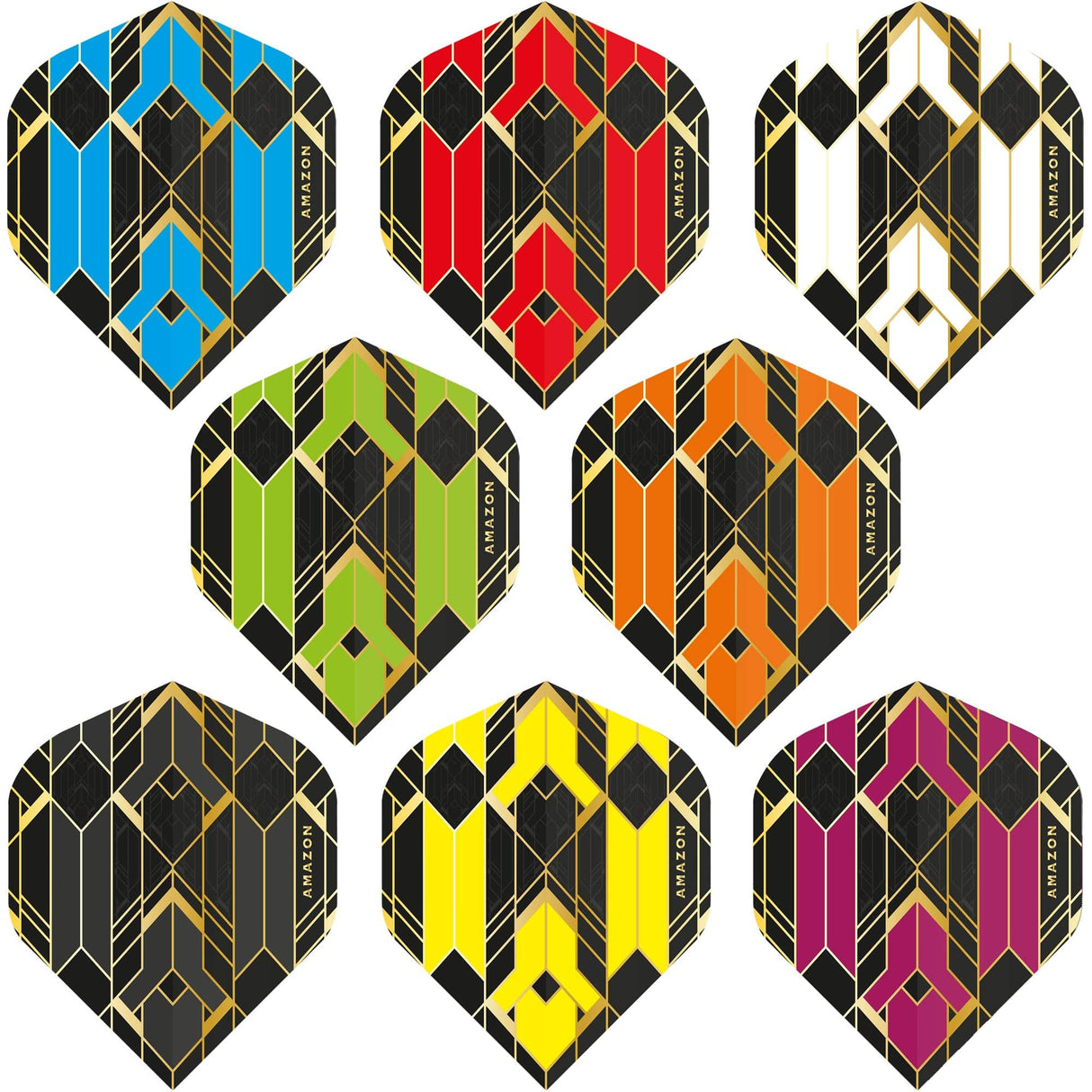 *Amazon Glaze Dart Flights - No2 - Std - Black