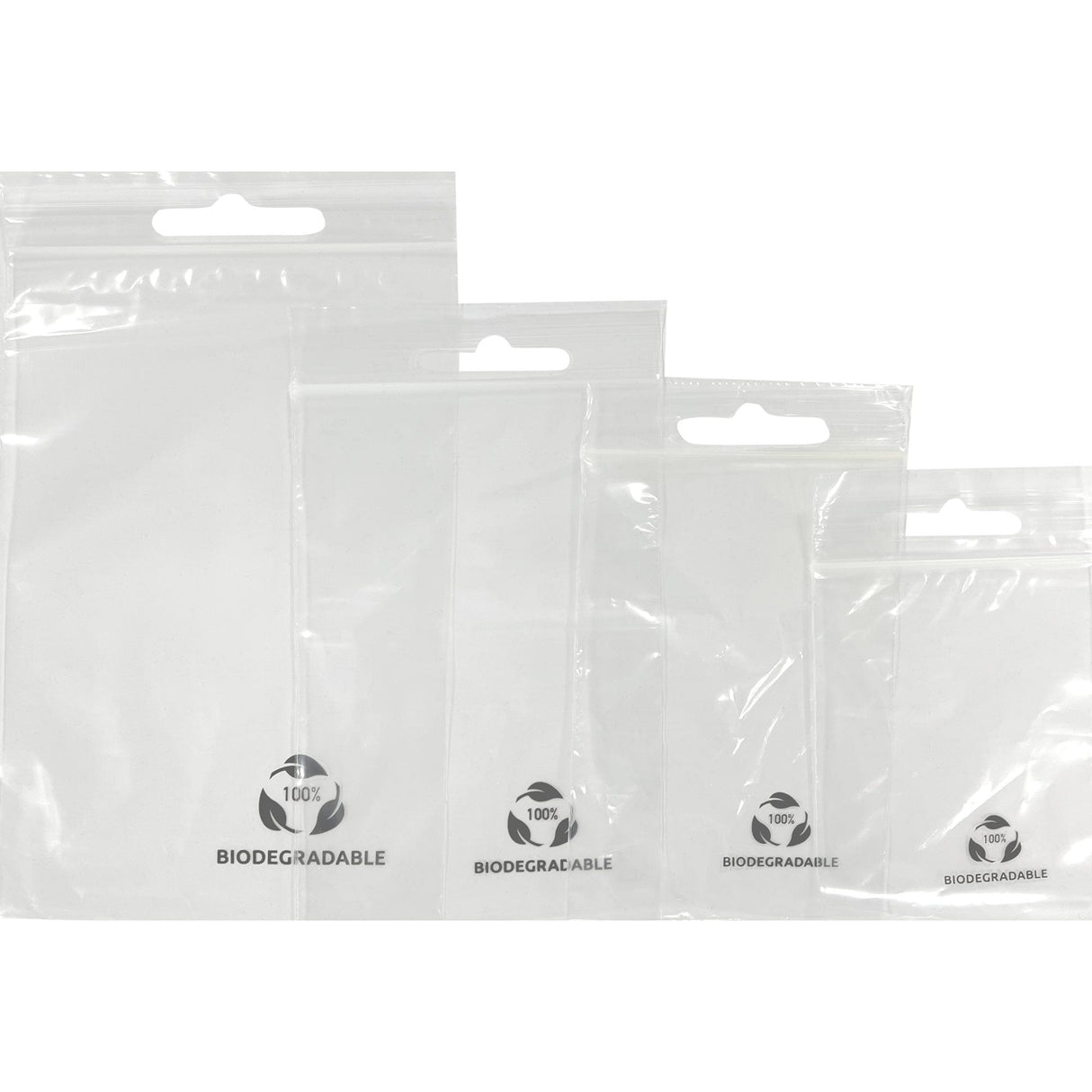 Biodegradable Clear Grip Seal Bags with Euroslot (100) - B70 - 10cm X 7cm