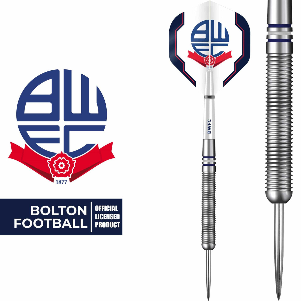 Bolton Wanderers Darts – Stahlspitze Wolfram – Offiziell lizenziert – BWFC – 24g