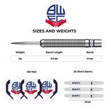 Bolton Wanderers Darts – Stahlspitze Wolfram – Offiziell lizenziert – BWFC – 24g