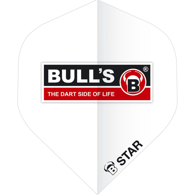 BULL'S B-Star Dart Flights - 100 Micron - A-Std - Bulls Logo - White