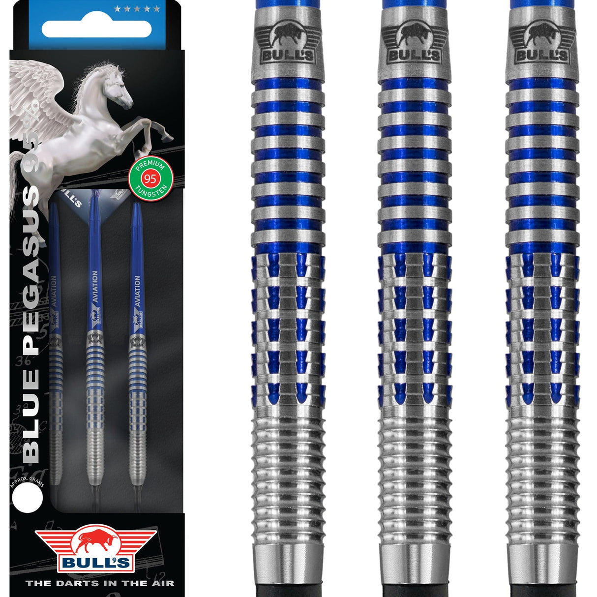 Bulls Blue Pegasus Darts - Soft Tip - 95% - Style A - 18g 18g