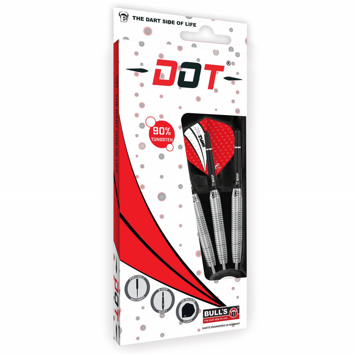 BULL'S Dot D7 Darts – Stahlspitze – 90 % Wolfram – Straight Shark