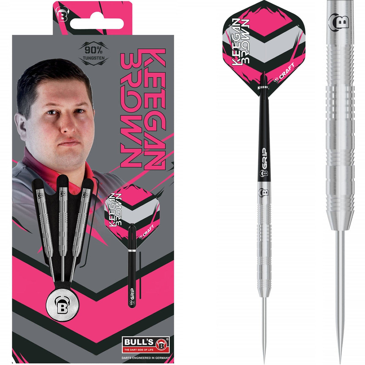 BULL'S Keegan Brown Darts - Steel Tip - The Needle 22g