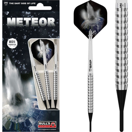 BULL'S Meteor Darts - Soft Tip - 80% Tungsten - MT4 - Full Shark 16g