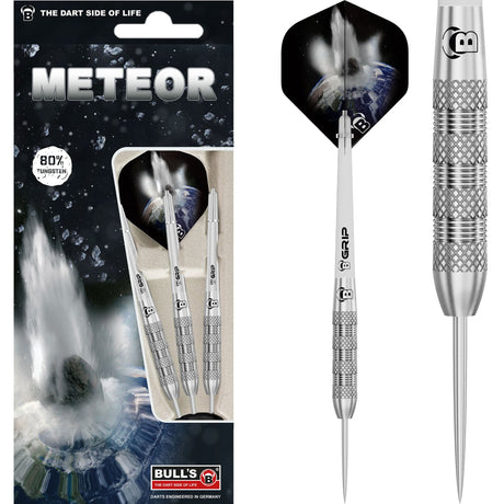 BULL'S Meteor Darts - Steel Tip - 80% Tungsten - MT2 - Quad Knurl 20g