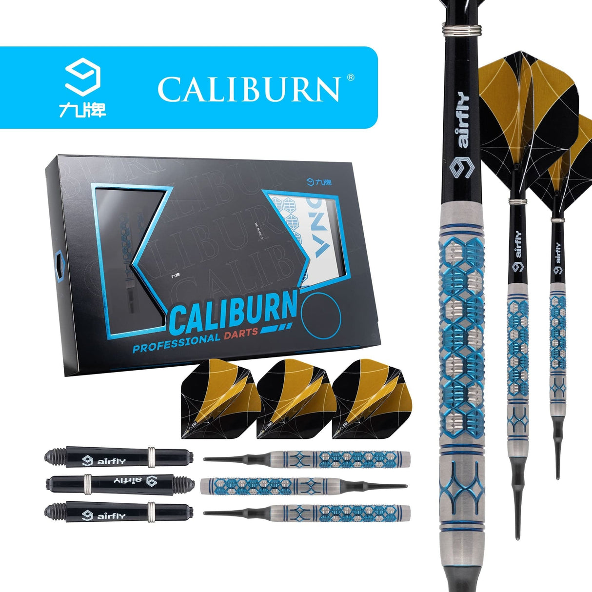 *Caliburn DNA Darts - Soft Tip - 90% - D1 - Blue