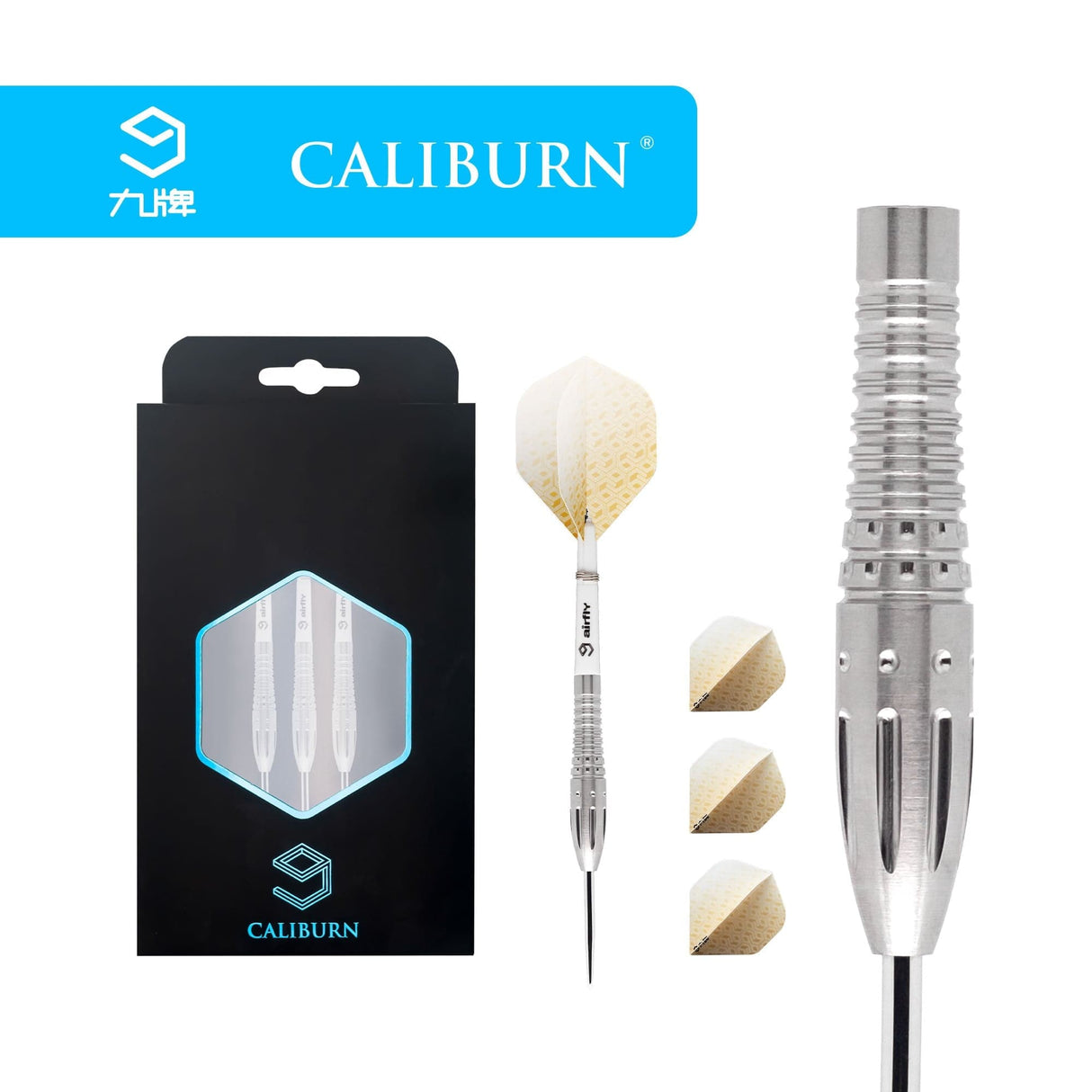 *Caliburn Cowboy Darts - Steel Tip - 90% - Natural - 22g 22g
