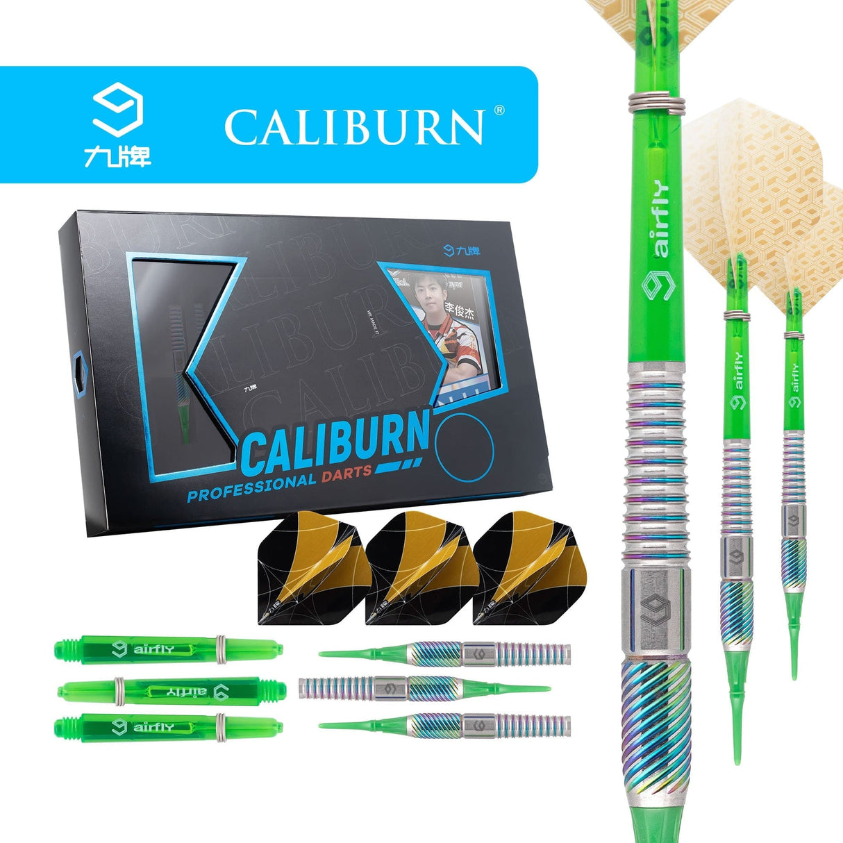 Caliburn Player Darts - Soft Tip - 90% - Rainbow Coating - Ivan 18g