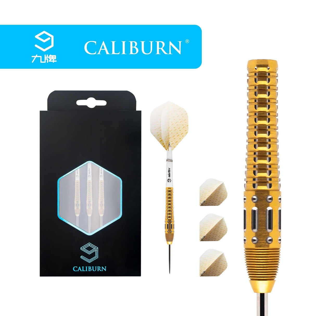 Caliburn Lynx Darts - Steel Tip - 90% - Gold - 23g 23g