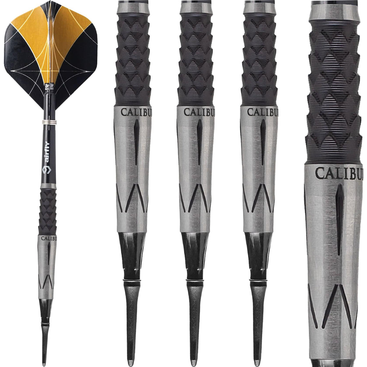 *Caliburn Player Darts - Soft Tip - 95% - Black Titanium - Mamba 19g