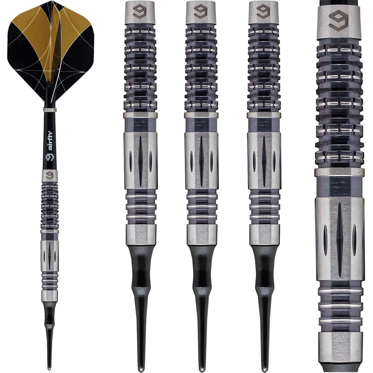 *Caliburn Nights Watch Darts - Soft Tip - 95% - N1 - Black