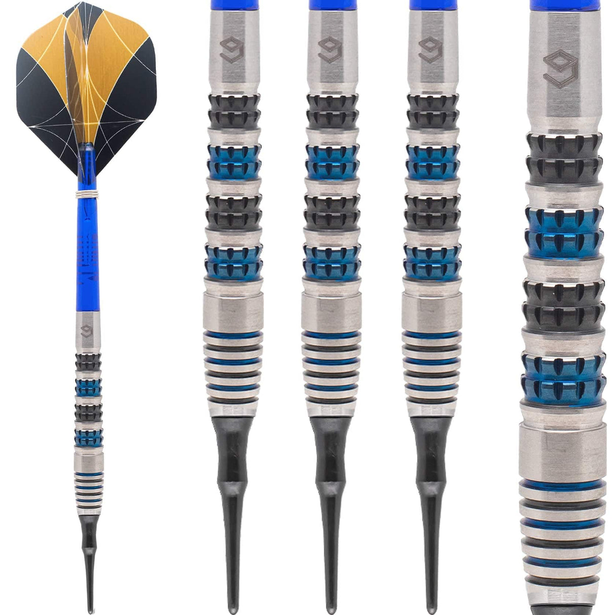 *Caliburn Ringerike Darts - Soft Tip - 90% - Black & Blue