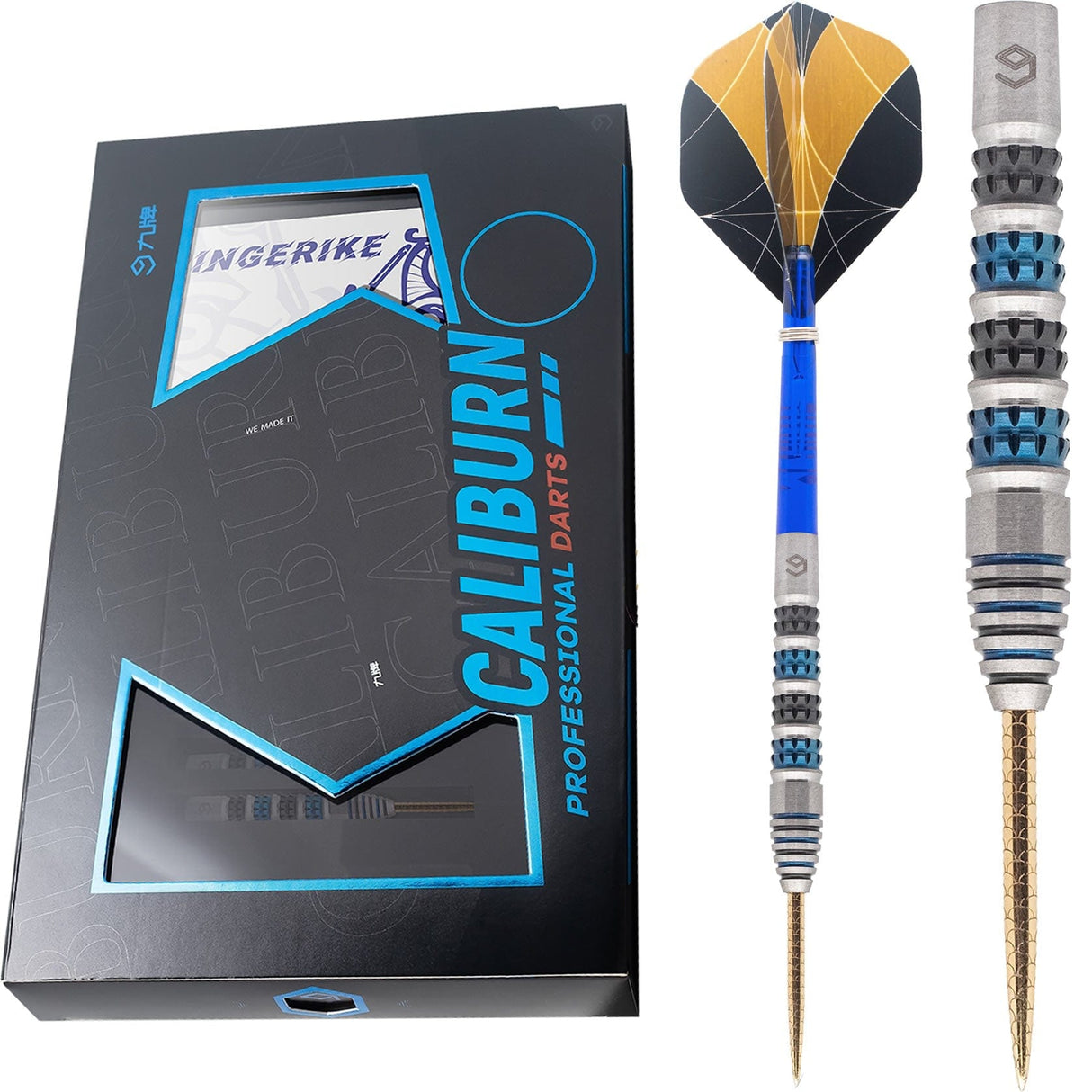 *Caliburn Ringerike Darts - Steel Tip - 90% - Black & Blue 23g