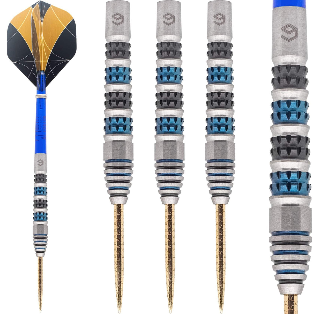 *Caliburn Ringerike Darts - Steel Tip - 90% - Black & Blue 23g
