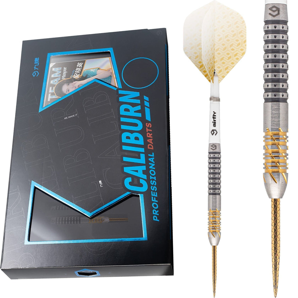 *Caliburn Player Darts - Steel Tip - 95% - Black & Gold - Sandy II 23g
