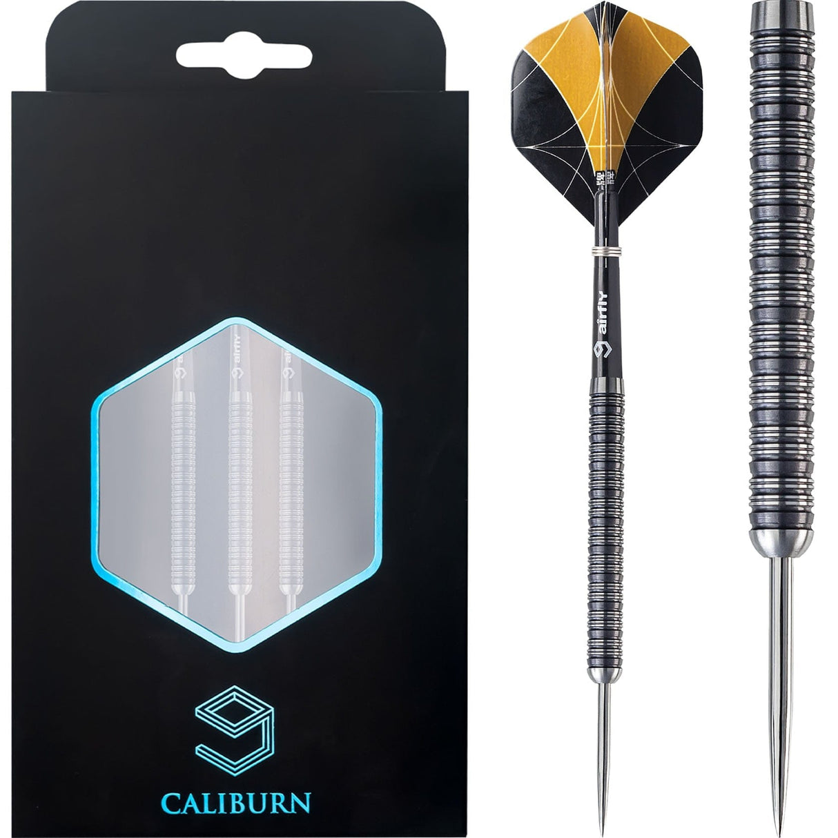 Caliburn Stallion Darts - Steel Tip - 90% - S3 - Black 21g