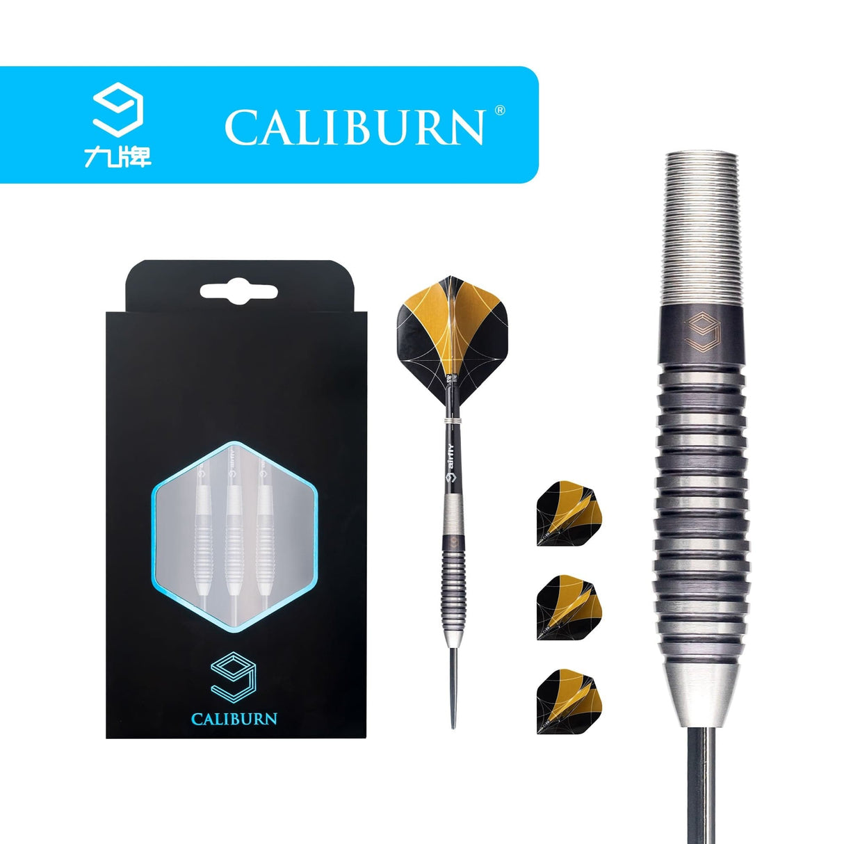 Caliburn Stallion Darts - Steel Tip - 90% - S4 - Black 24g