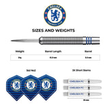 Chelsea Football Darts – Steel Tip Tungsten – Offizielles Lizenzprodukt – Chelsea FC – 24 g