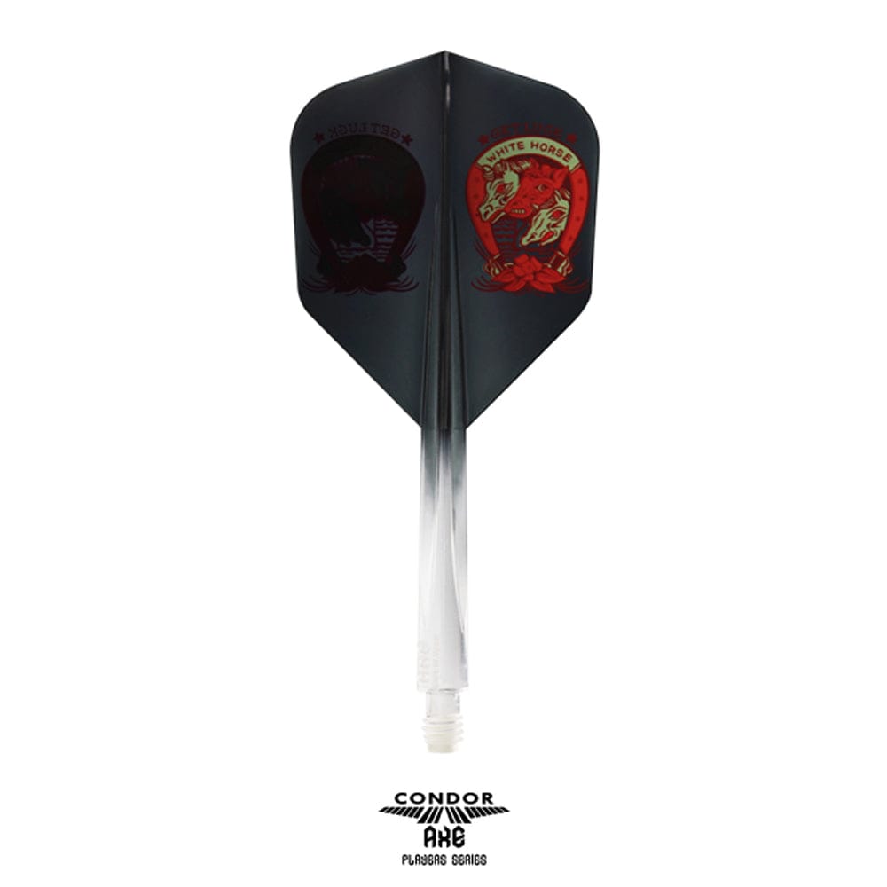 *Condor AXE Dart Flights - Get Luck - Horseshoe - Gradient - Small - Clear Black