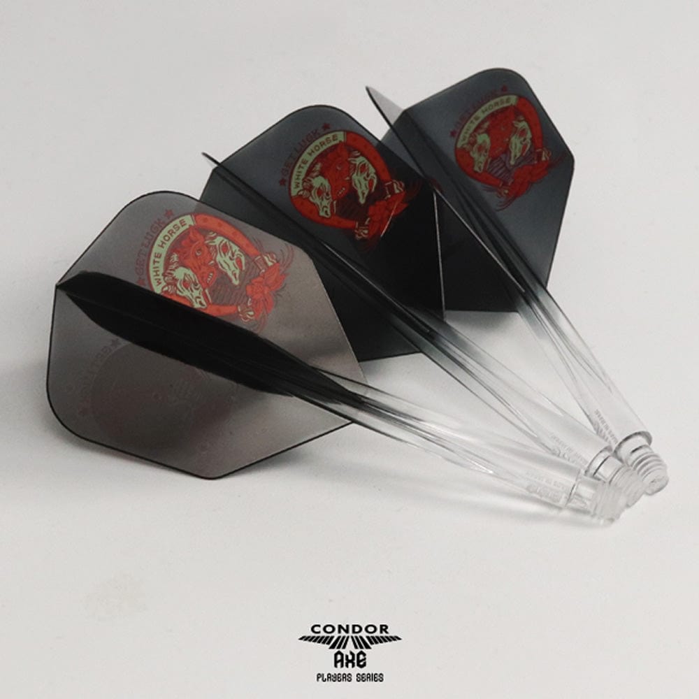 *Condor AXE Dart Flights - Get Luck - Horseshoe - Gradient - Small - Clear Black
