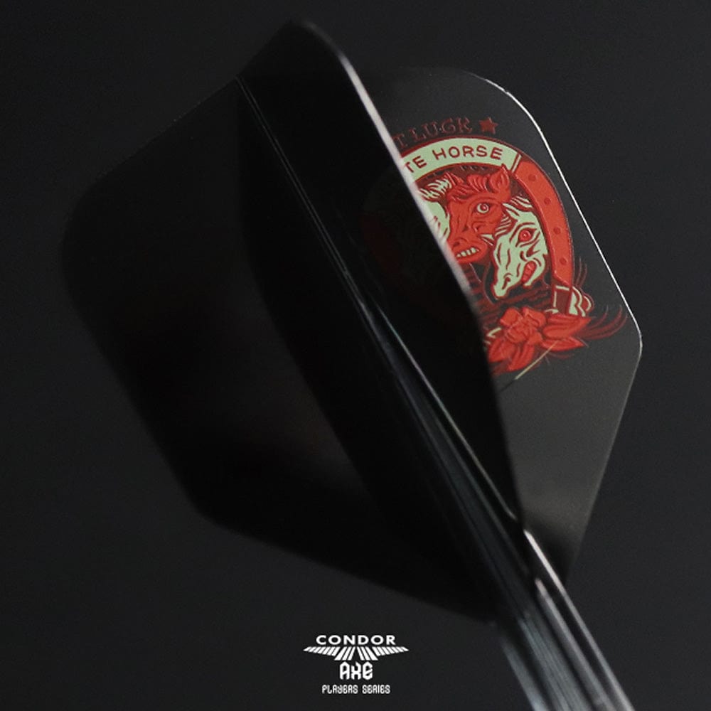 *Condor AXE Dart Flights - Get Luck - Horseshoe - Gradient - Small - Clear Black