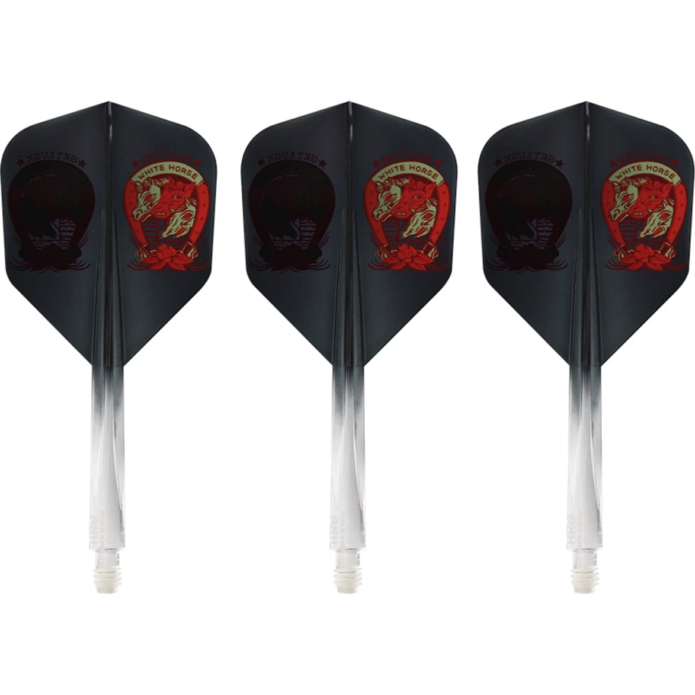 *Condor AXE Dart Flights - Get Luck - Horseshoe - Gradient - Small - Clear Black
