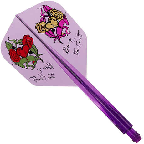 *Condor AXE Player Series Dart Flights - Natsumi Iwata - Heart of Gold - Small - Clear Purple Short