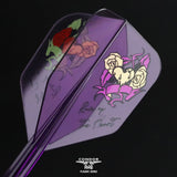 *Condor AXE Player Series Dart Flights - Natsumi Iwata - Heart of Gold - Small - Clear Purple