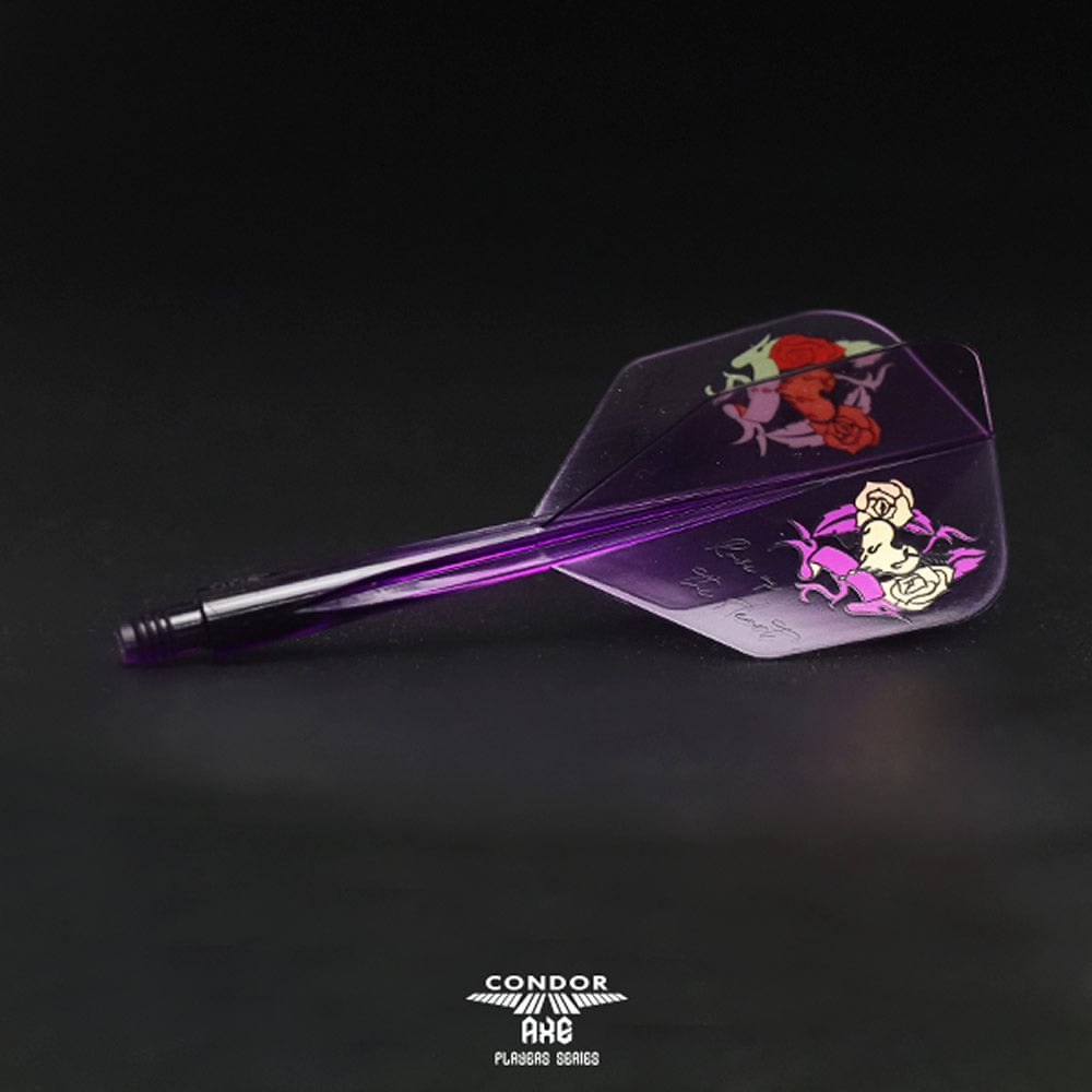 *Condor AXE Player Series Dart Flights - Natsumi Iwata - Heart of Gold - Small - Clear Purple