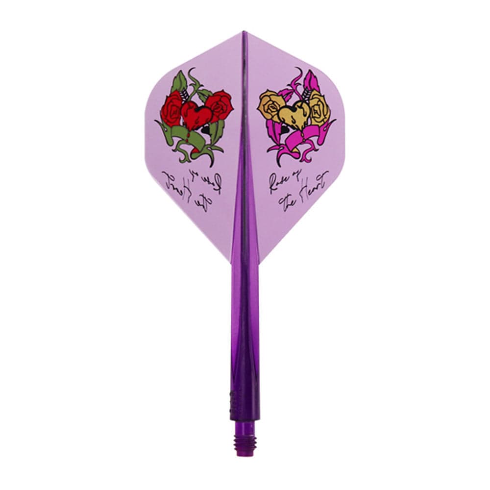 *Condor AXE Player Series Dart Flights - Natsumi Iwata - Heart of Gold - Standard - Clear Purple