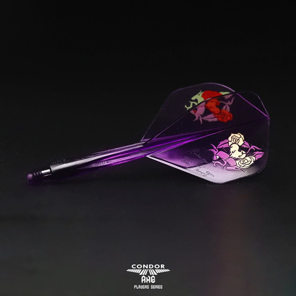 *Condor AXE Player Series Dart Flights - Natsumi Iwata - Heart of Gold - Standard - Clear Purple