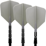 Cuesoul Rost T19 Integrated Dart Shaft and Flights - Big Wing - Black with Grey Flight