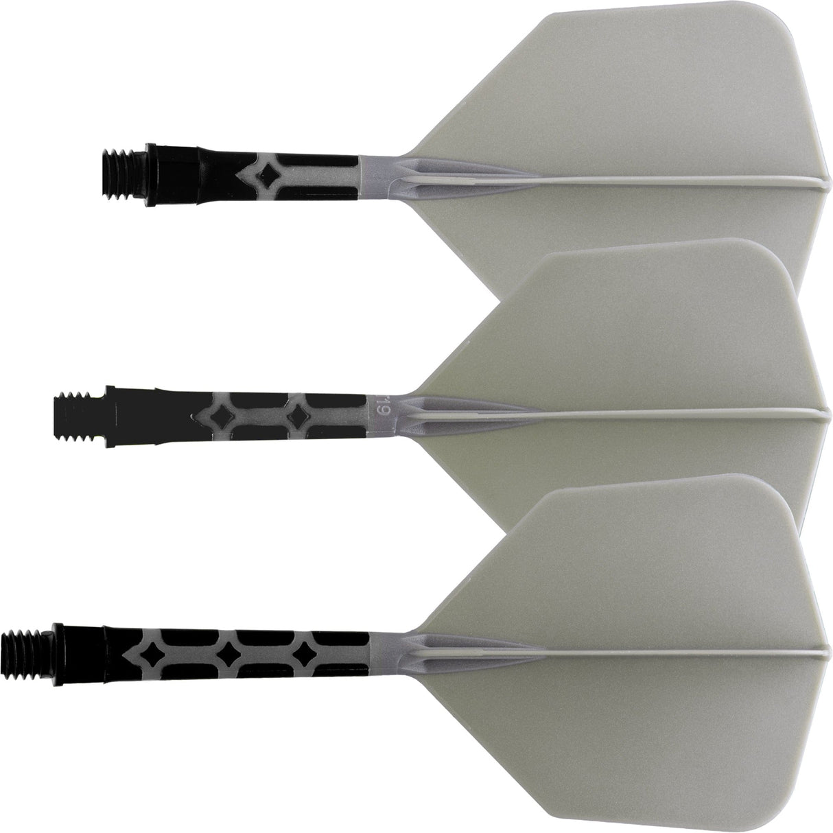 Cuesoul Rost T19 Integrated Dart Shaft and Flights - Big Wing - Black with Grey Flight