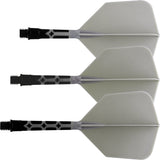 Cuesoul Rost T19 Integrated Dart Shaft and Flights - Big Wing - Black with Grey Flight