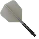 Cuesoul Rost T19 Integrated Dart Shaft and Flights - Big Wing - Black with Grey Flight Medium