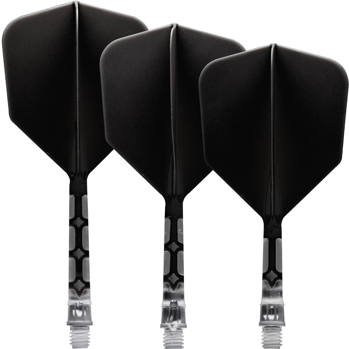 Cuesoul Rost T19 Integrated Dart Shaft and Flights - Big Wing - Clear with Black Flight