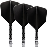 Cuesoul Rost T19 Integrated Dart Shaft and Flights - Big Wing - Clear with Black Flight