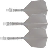 Cuesoul Rost T19 Integrated Dart Shaft and Flights - Big Wing - Clear with Grey Flight