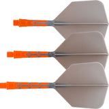 Cuesoul Rost T19 Integrated Dart Shaft and Flights - Big Wing - Orange with Grey Flight
