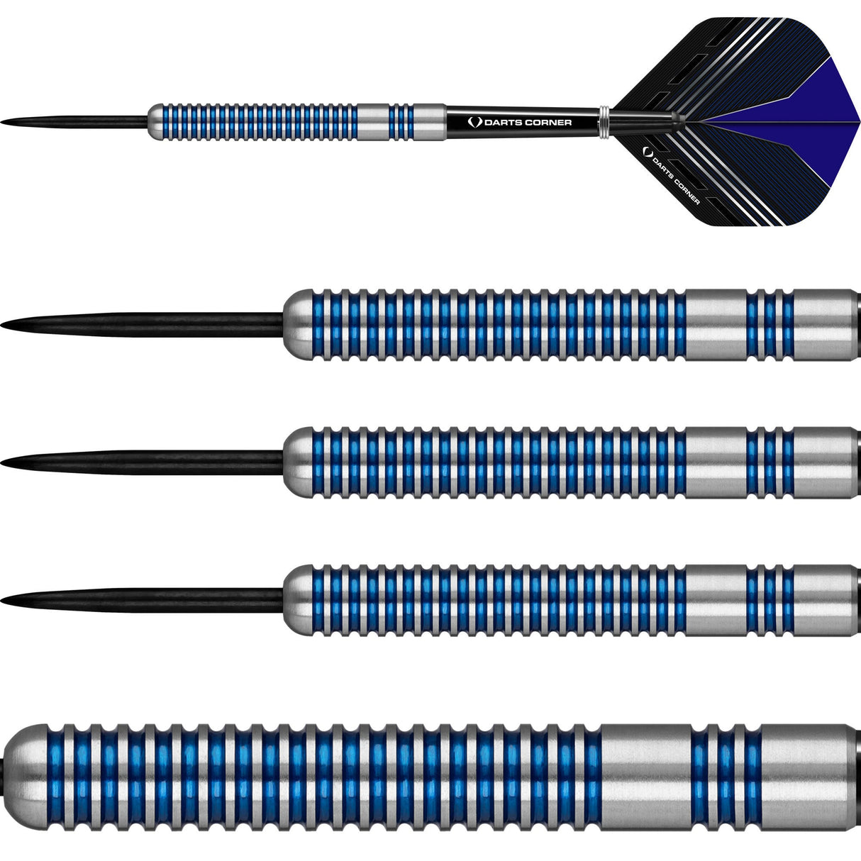 *Darts Corner Blue Menace Darts - Steel Tip Tungsten - Blaue Ringe