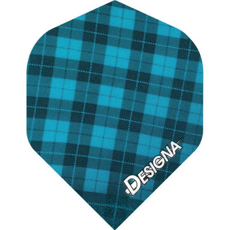*Designa Tartan Dart Flights - Extra Strong - Std - Tartan Aqua