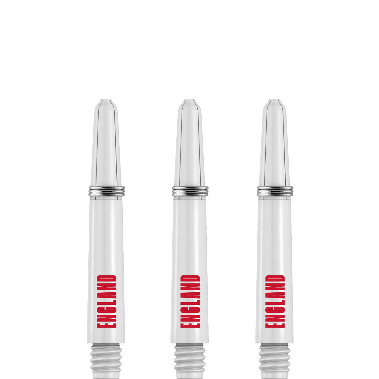 England Football Nylon Shafts - Dart Stems with Springs - White - Medium