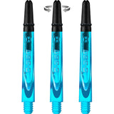 Harrows Carbon 360 Shafts - Polycarbonate Dart Stems with Carbon Top - Aqua Blue Medium