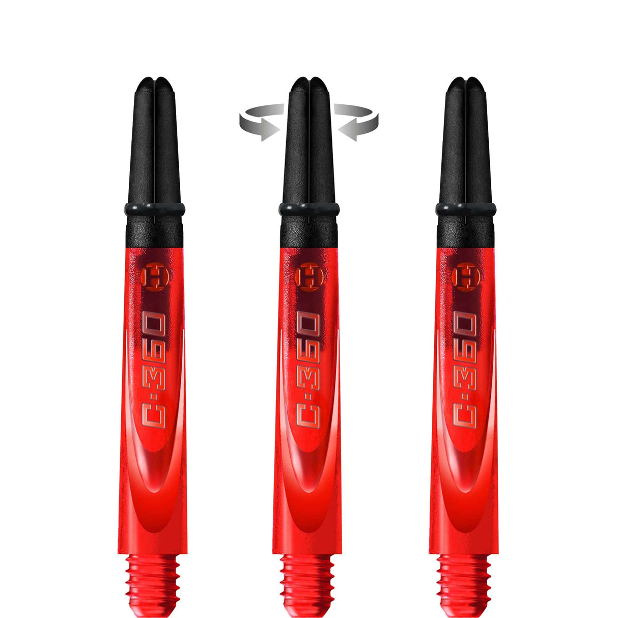 Harrows Carbon 360 Shafts - Polycarbonate Dart Stems with Carbon Top - Red Tweenie